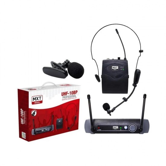 Microfone Mxt Uhf Sem Fio Headset/lapela Uhf-10bp